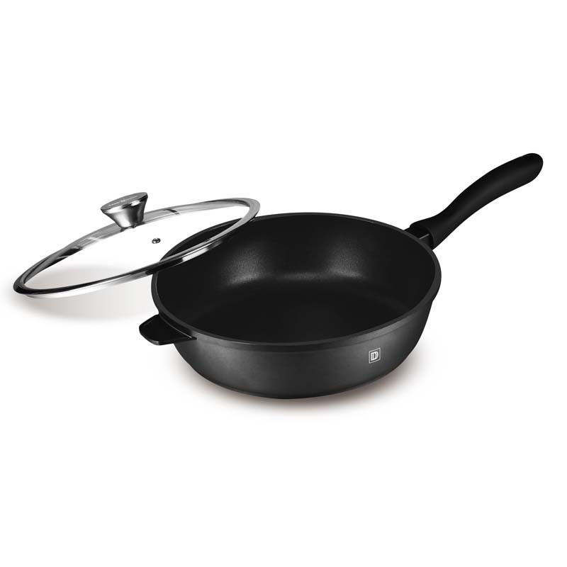 Sauteuse Noire Fonte D Aluminium Cm Avec Couvercle Tfi Durand Dupont