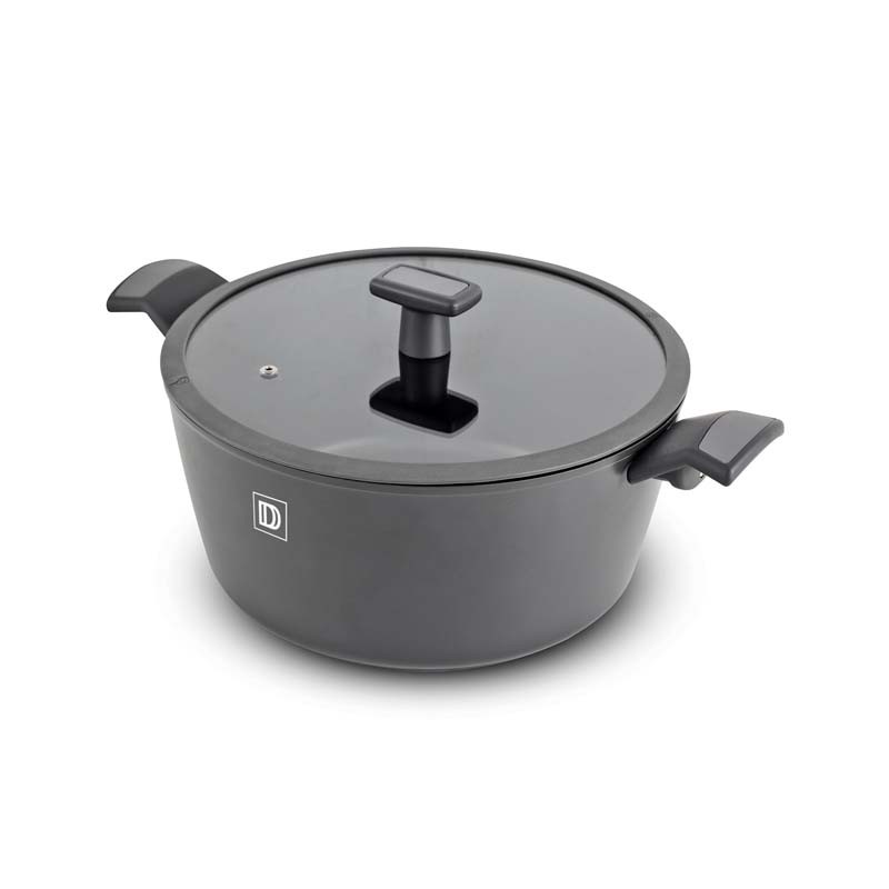 Casserole/Faitout Techwood 28cm En Aluminium Forgé - Revêtement Anti-adhésif Marbré - Compatible Induction & Tous Feux - 11