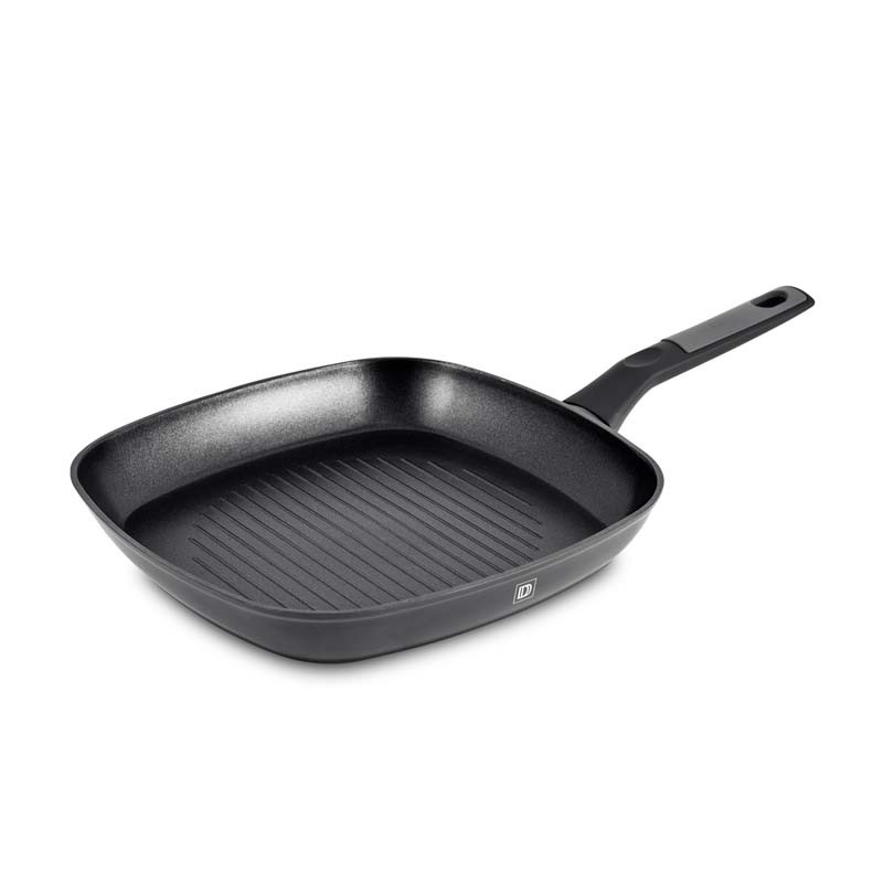 5five Grill Aluminium Forgé Caractère 28cm - Poêle Antiadhésive Compatible Induction, Légère Et Robuste Pour Cuisson Parfaite